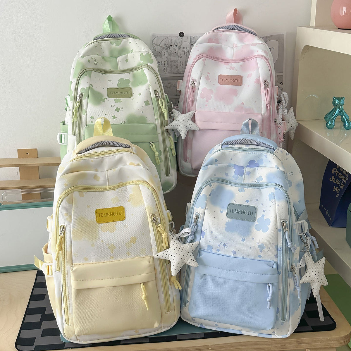 Charming Floral Print Backpack LoungeYard — product view 4