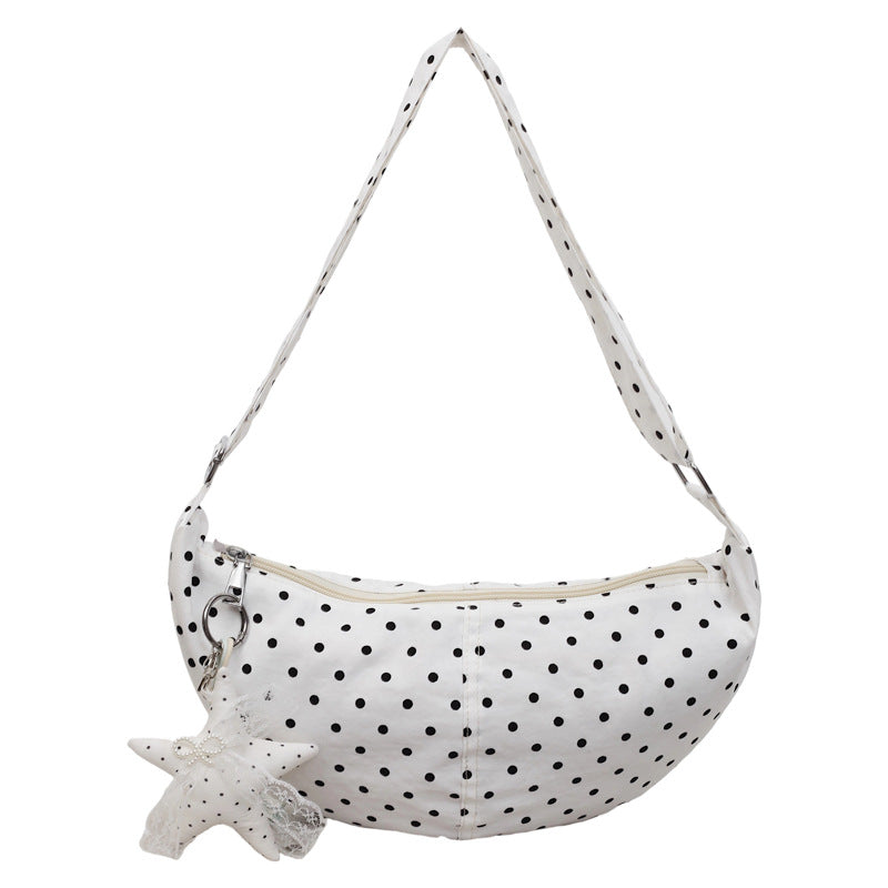 Polka Dot Print Slouchy Shoulder Bag — product view 2