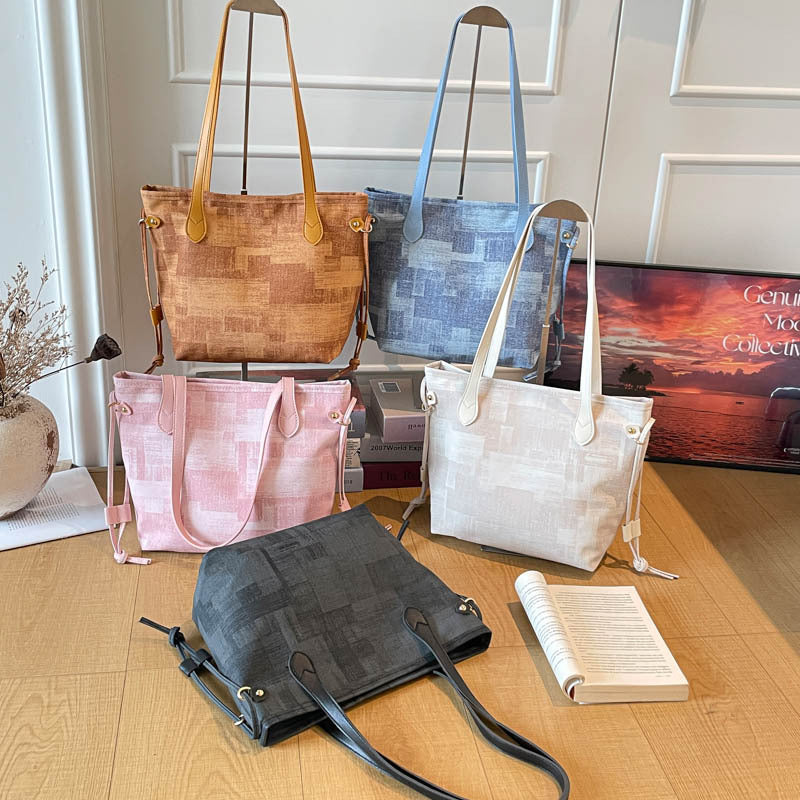 WoTextured Canvas Tote Bag LoungeYard — product view 1