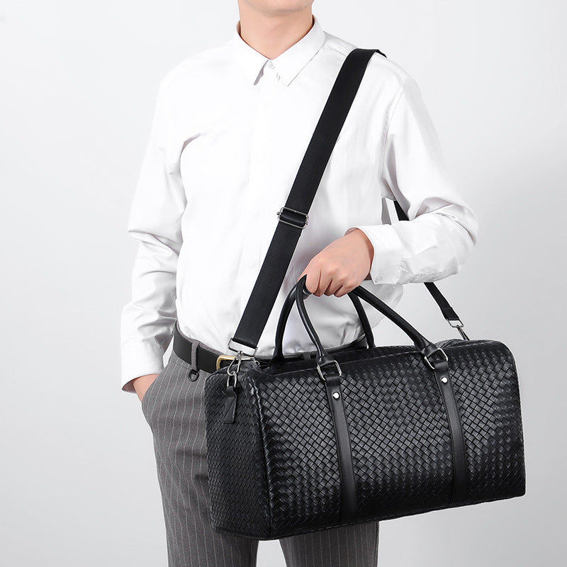 Woven Leather Weekend Duffle LoungeYard — product view 1