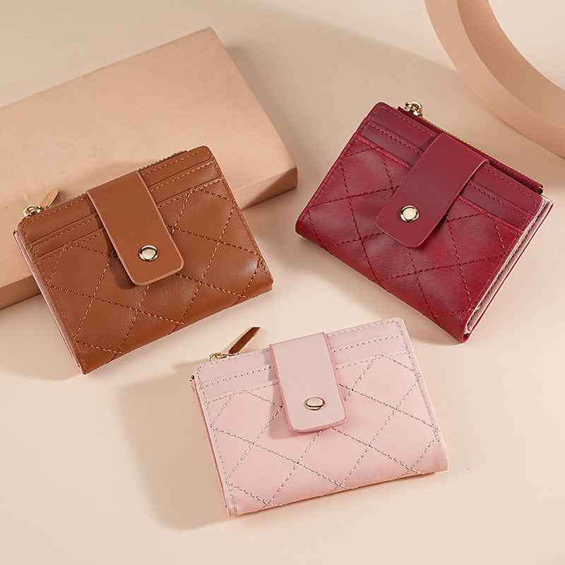 Quilted Leather Zip Wallet — product view 1