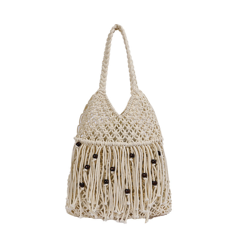 Handcrafted Macrame Bag with Tassels LoungeYard — product view 7