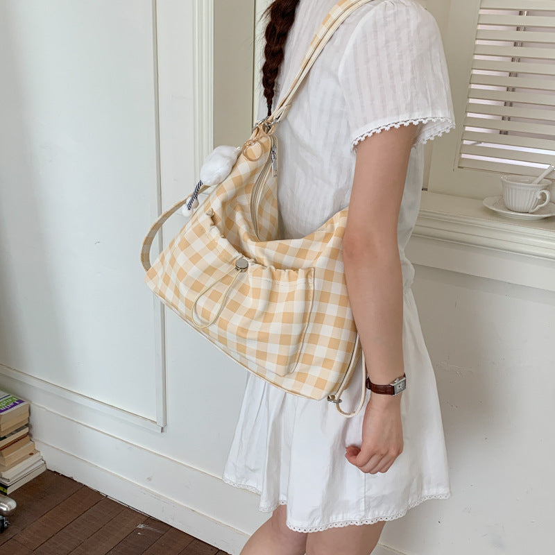 Gingham Print Slouchy Shoulder Bag — product view 4