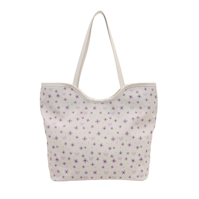 Floral Print Shopping Tote Bag LoungeYard — product view 5