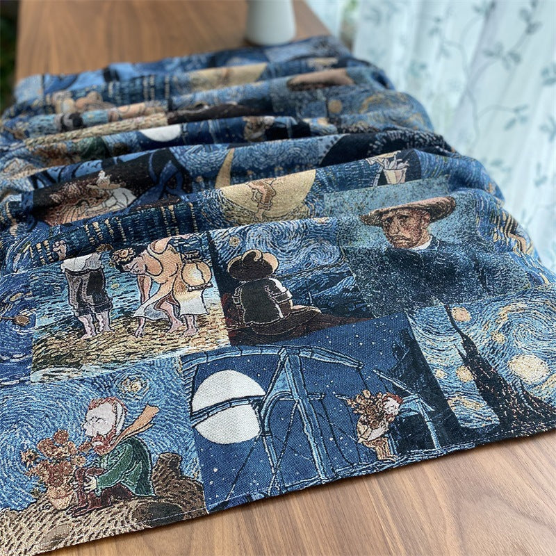 Artistic Van Gogh Pattern Throw Blanket — product view 2
