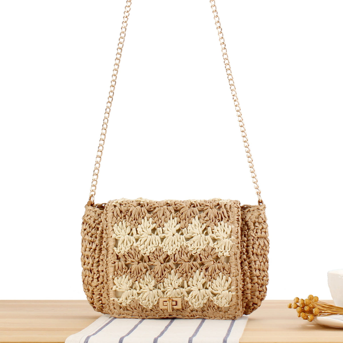 Handbag in Braided Flower Pattern LoungeYard — product view 7