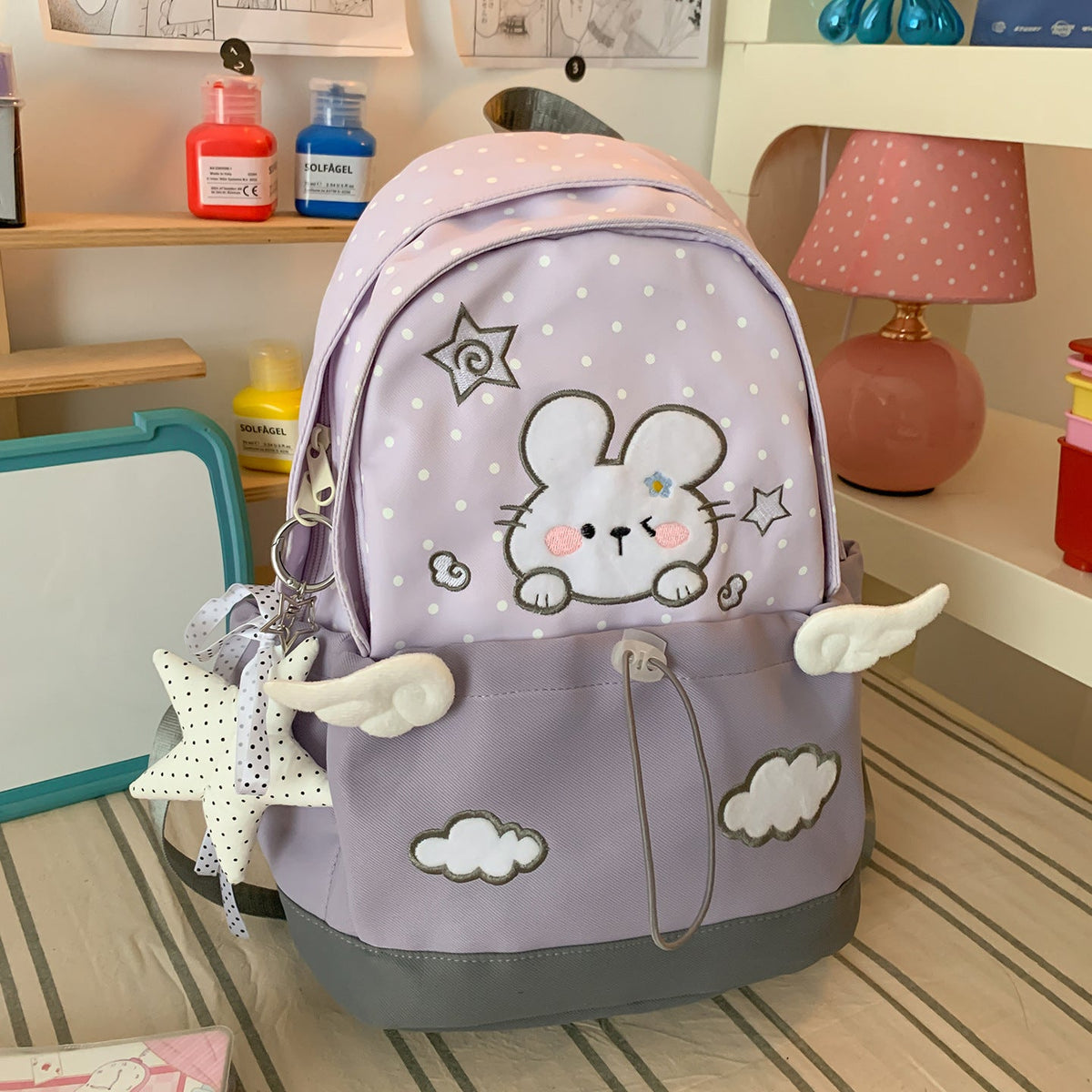 Fun Graphic Bunny-Themed Backpack — product view 1