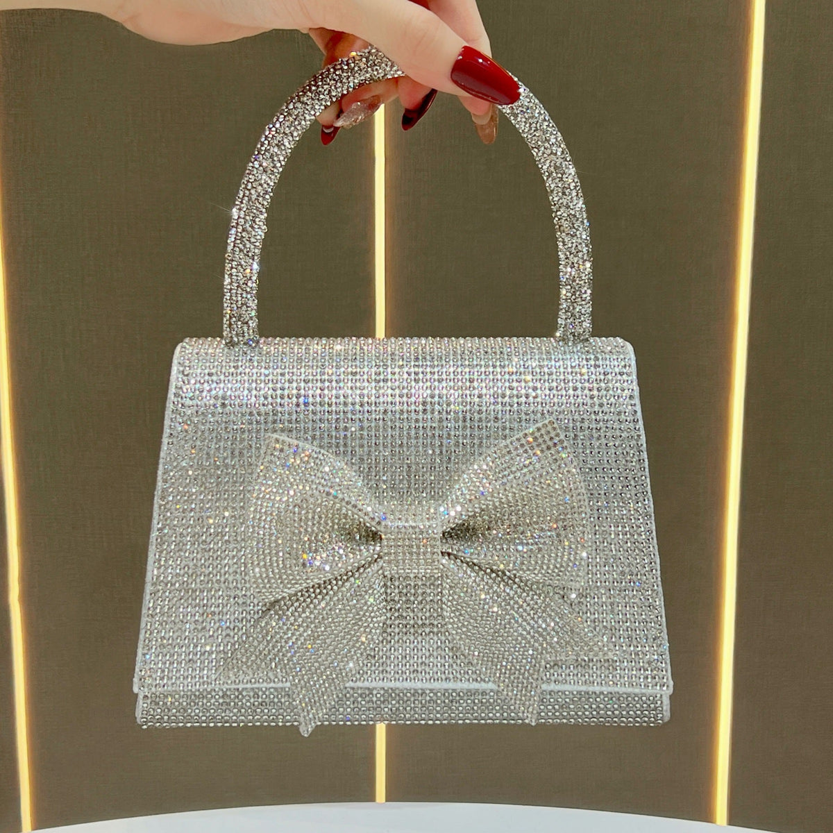 Crystal Bow-Accented Evening Handbag — product view 1