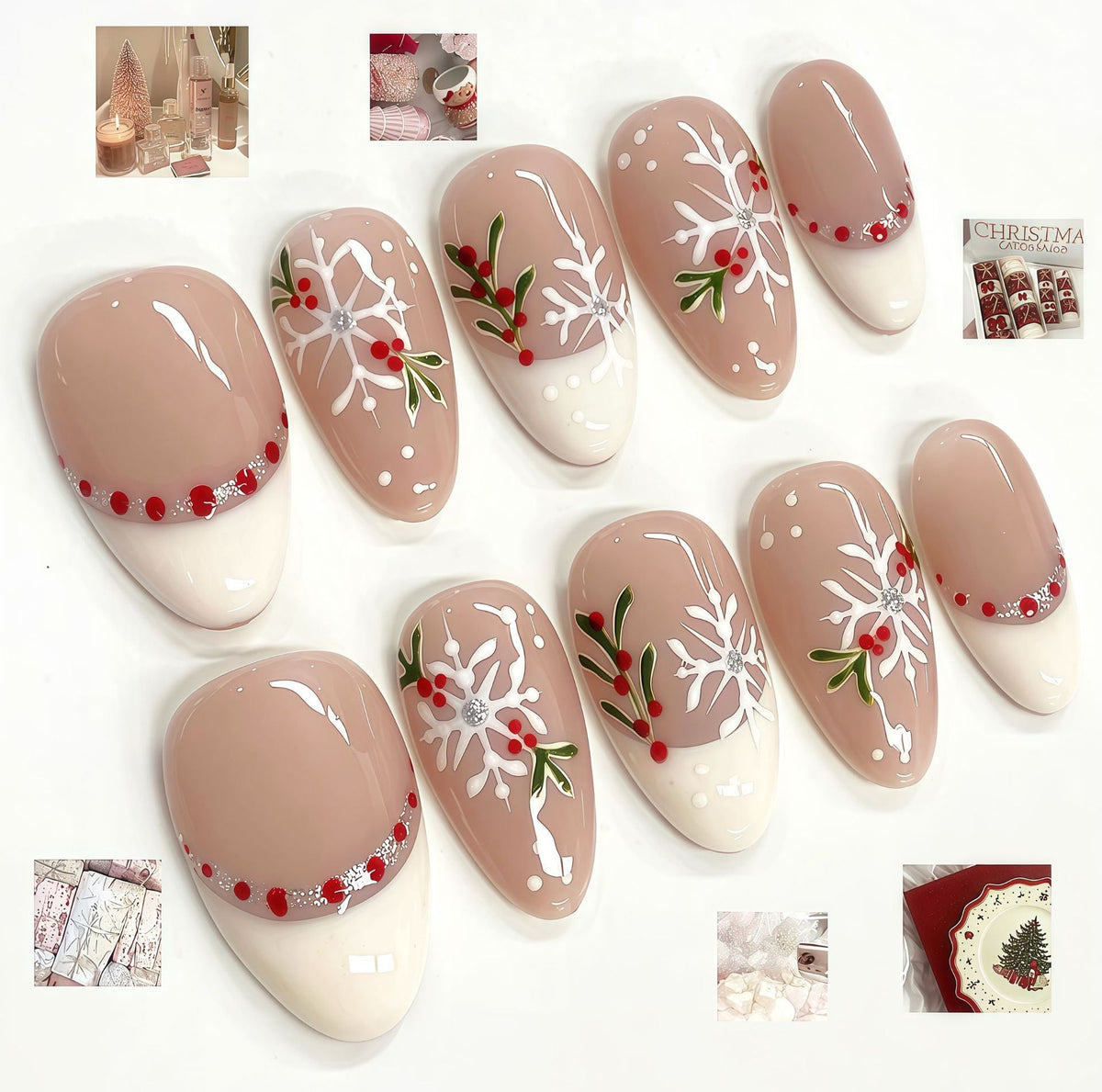 Floral-Design Press-On Nail Set — product view 1