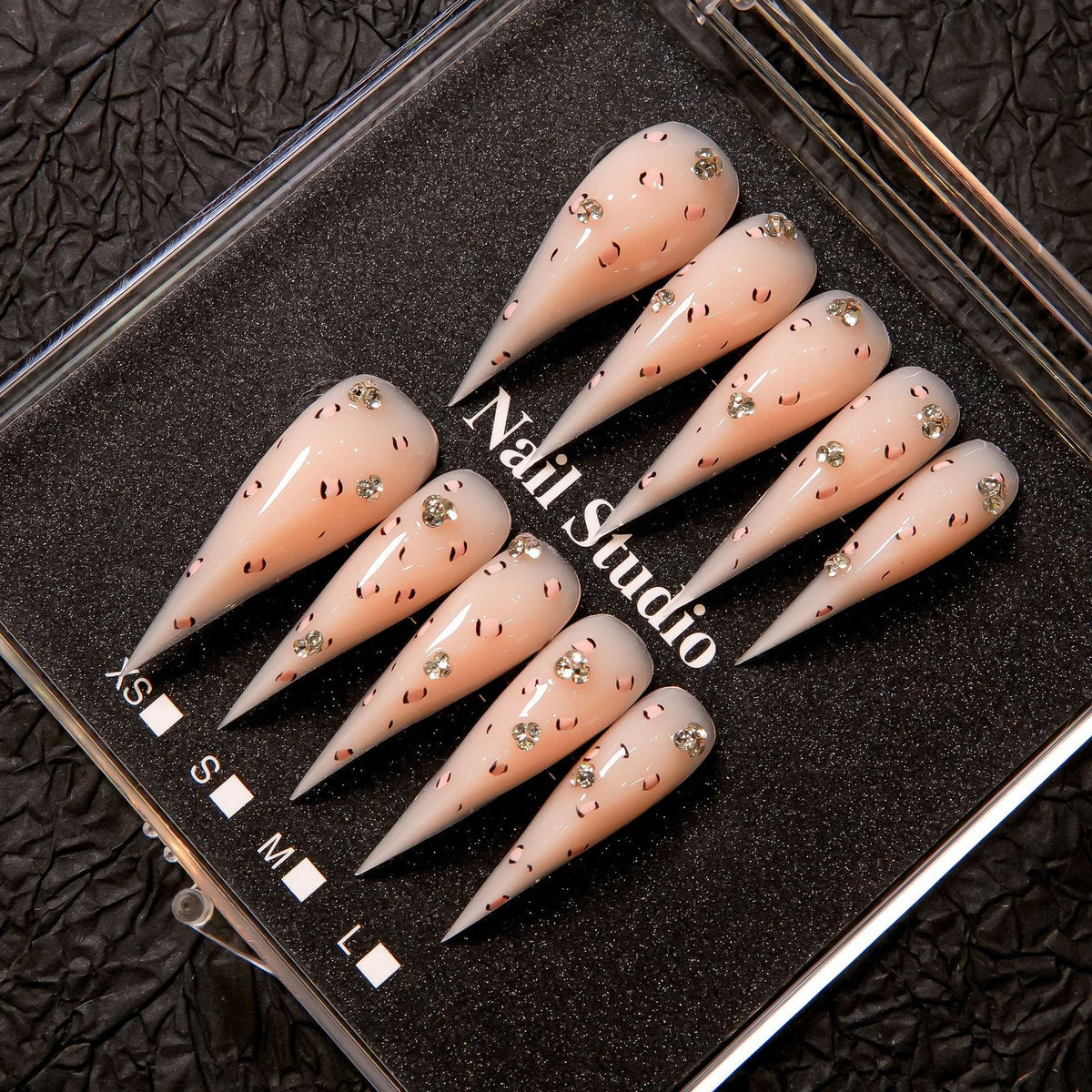 Stiletto Press-On Nail Set with Crystal Embellishments — product view 4