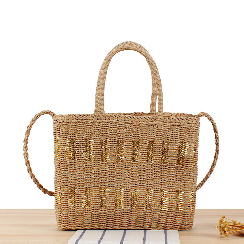 Braided tote bag with double carrying handles LoungeYard — product view 7