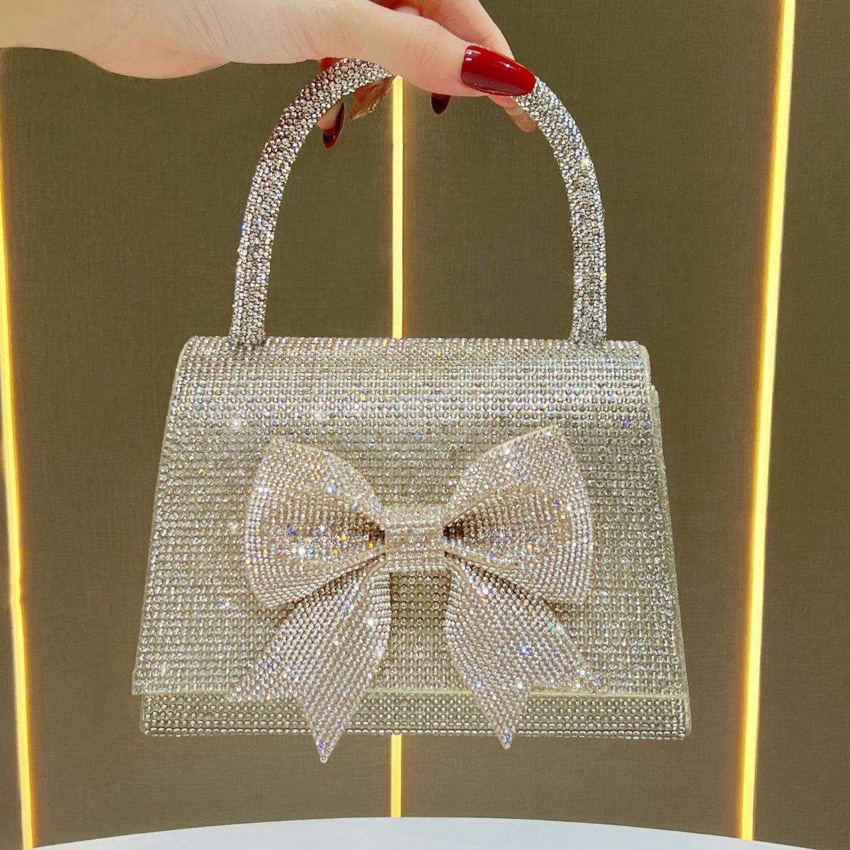 Crystal Bow-Accented Evening Handbag — product view 3