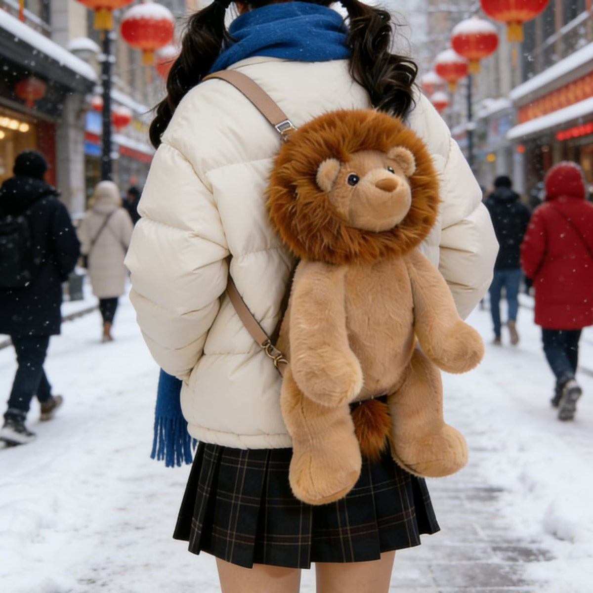Plush Lion Backpack LoungeYard — product view 4