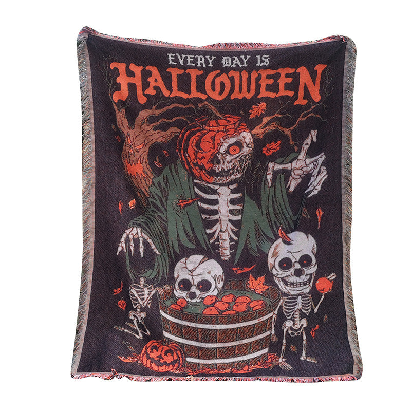 Halloween-Themed Tapestry Throw Blanket — product view 5