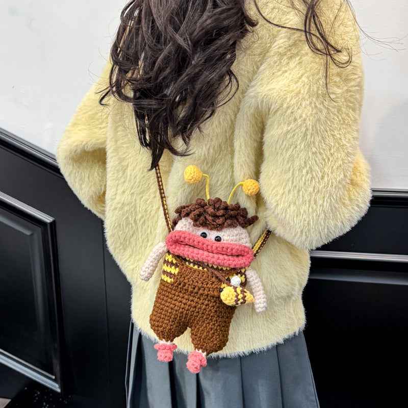 Cute Crochet Bee-Themed Mini Backpack — product view 1