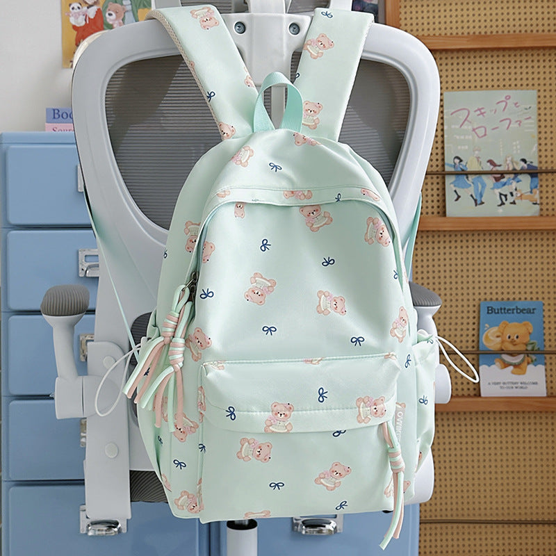 Cute Bear-Print School Backpack LoungeYard — product view 7