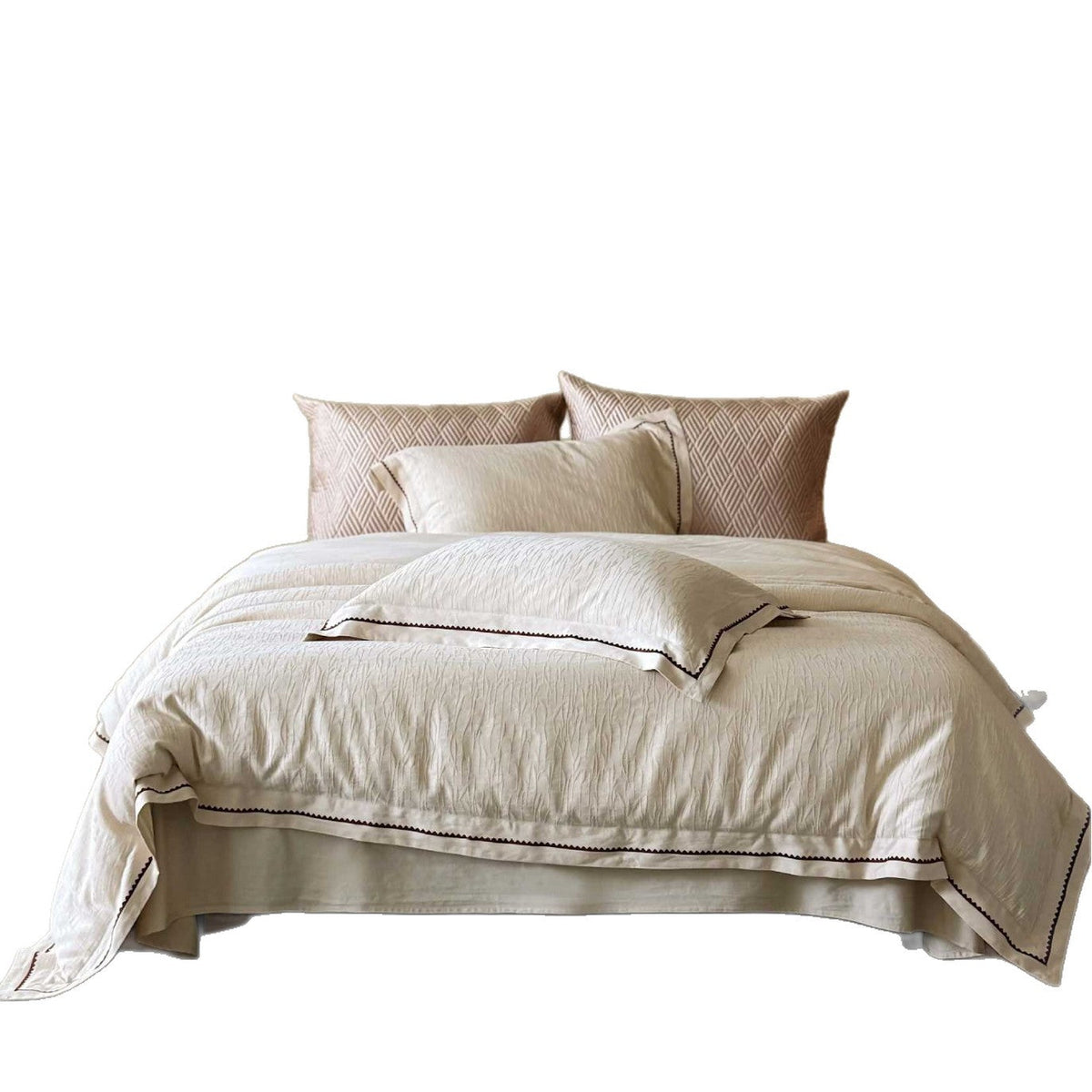 Luxurious Jacquard Bed Linen Set in Linen Look — product view 2