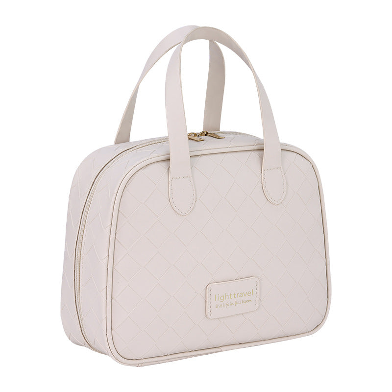 Cosmetic Organizer With Elegant Diamond Pattern And Sturdy Zipper LoungeYard — product view 3