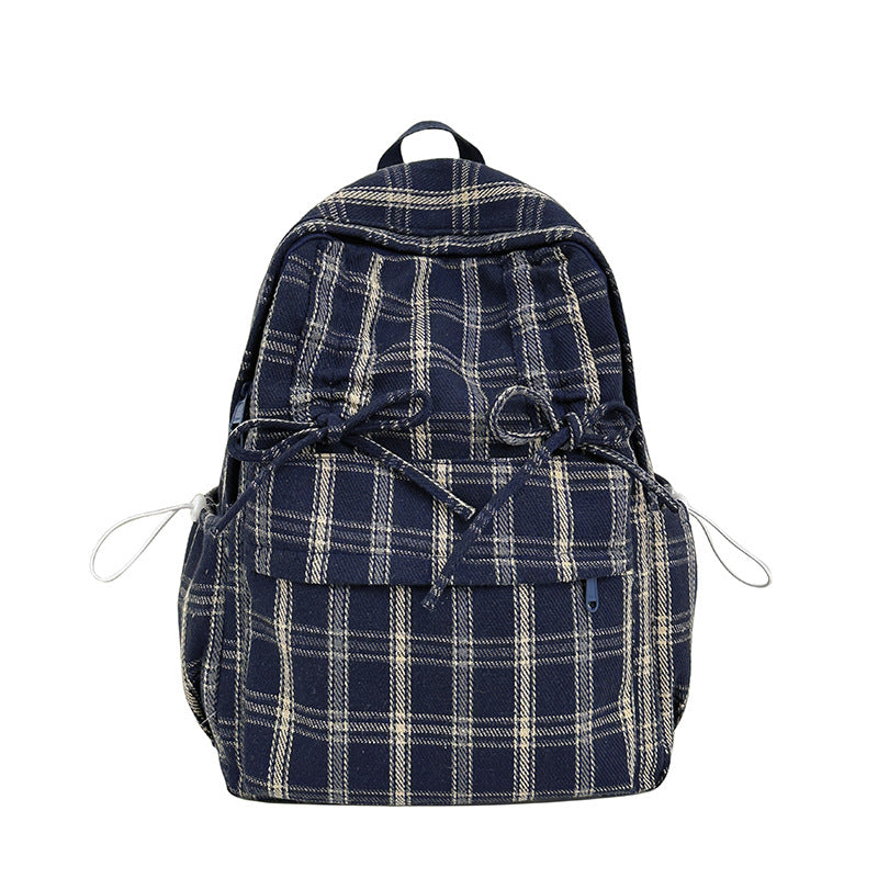 Checked Casual Drawstring Backpack LoungeYard — product view 5