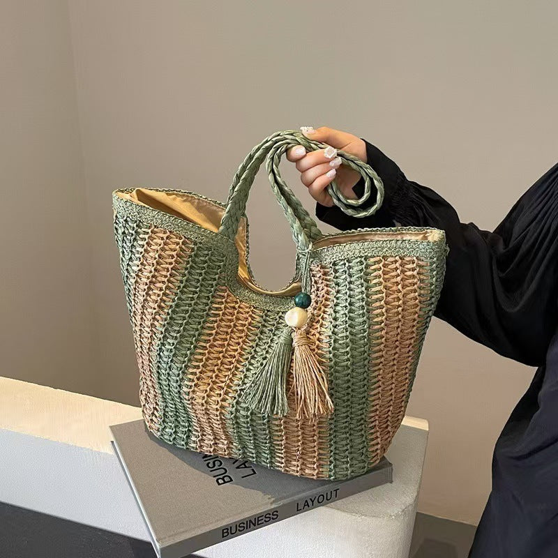 Designer Beach Bag with Textured Weave LoungeYard — product view 1