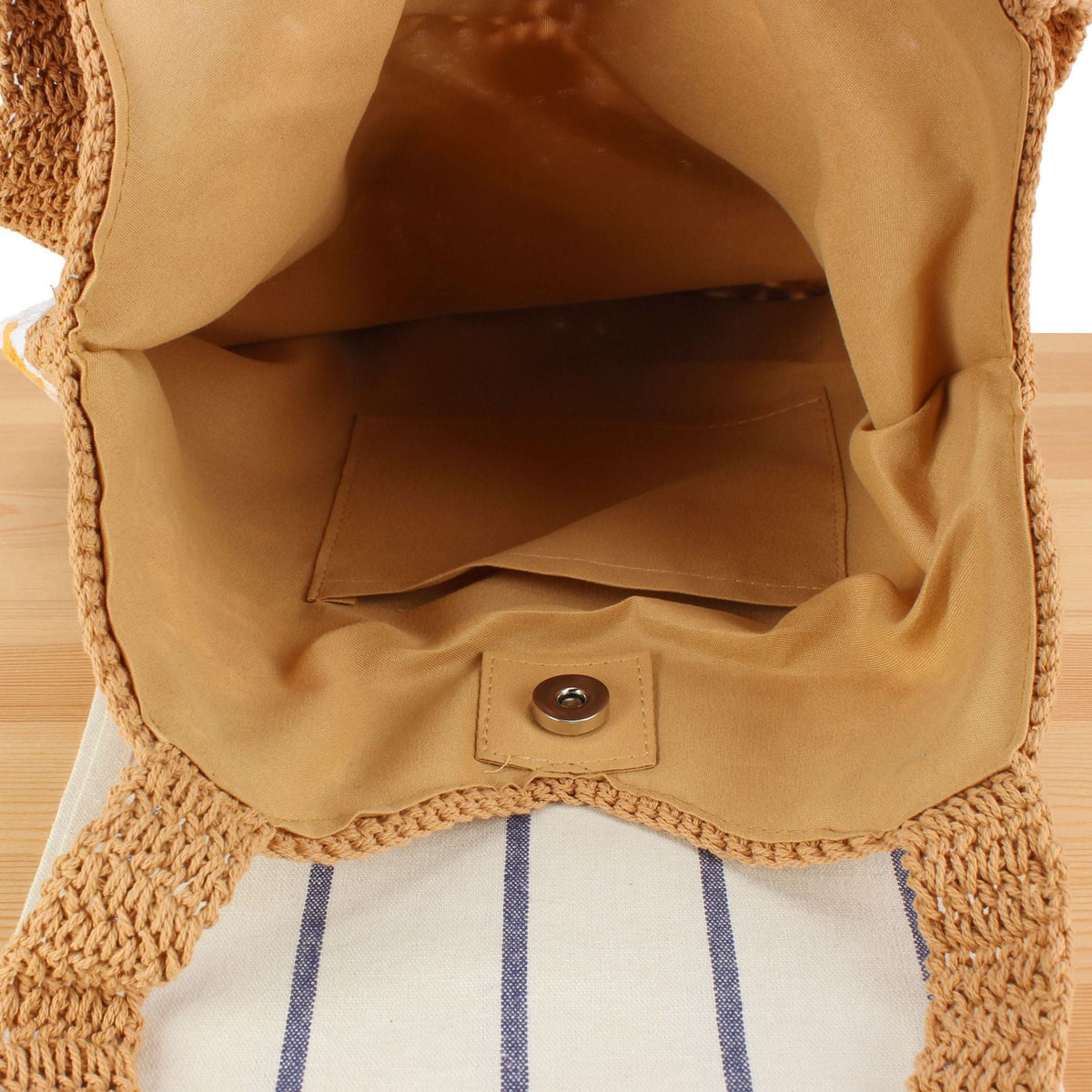 Handcrafted shoulder bag with floral crochet work LoungeYard — product view 3