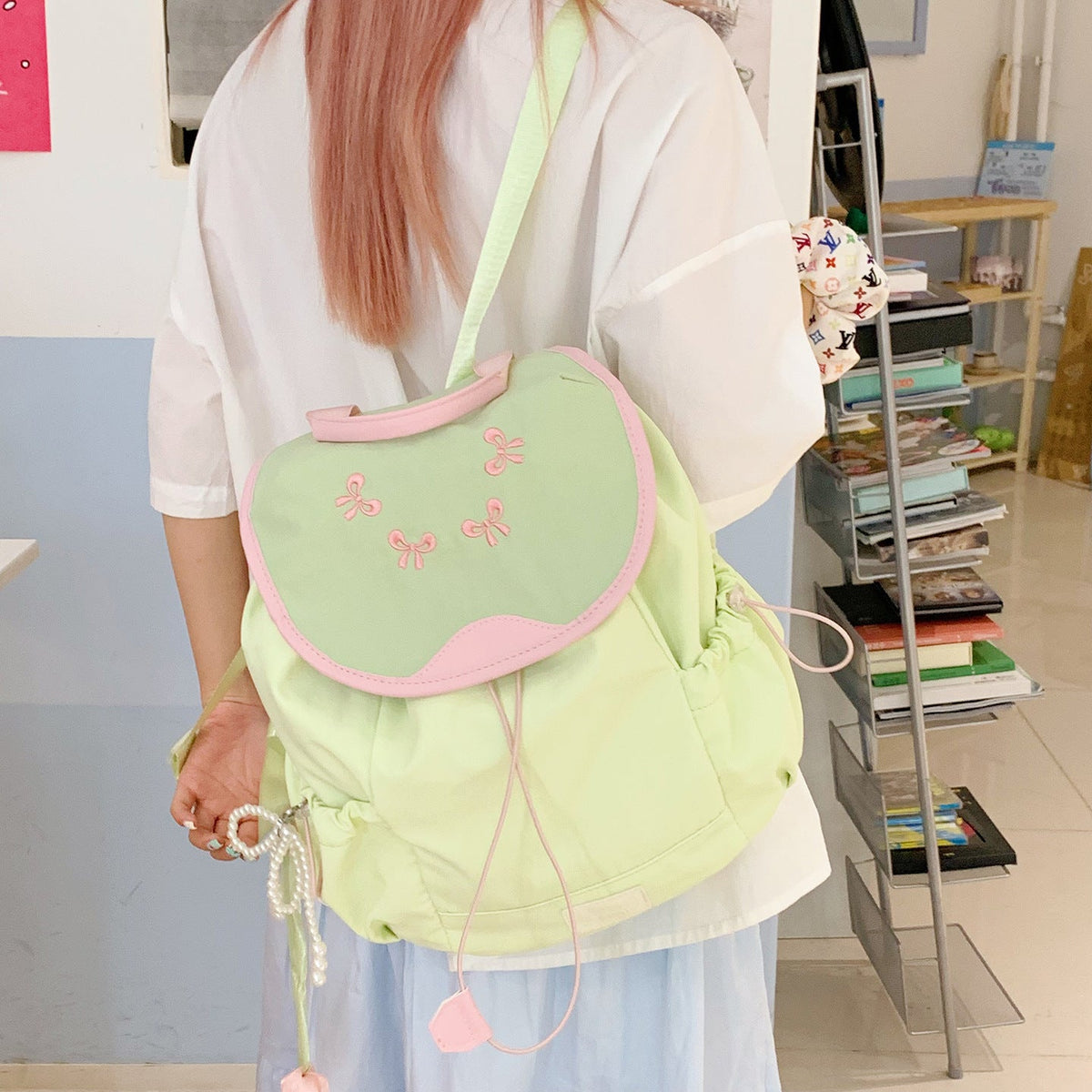Fun Fruit-Themed Drawstring Backpack LoungeYard — product view 4