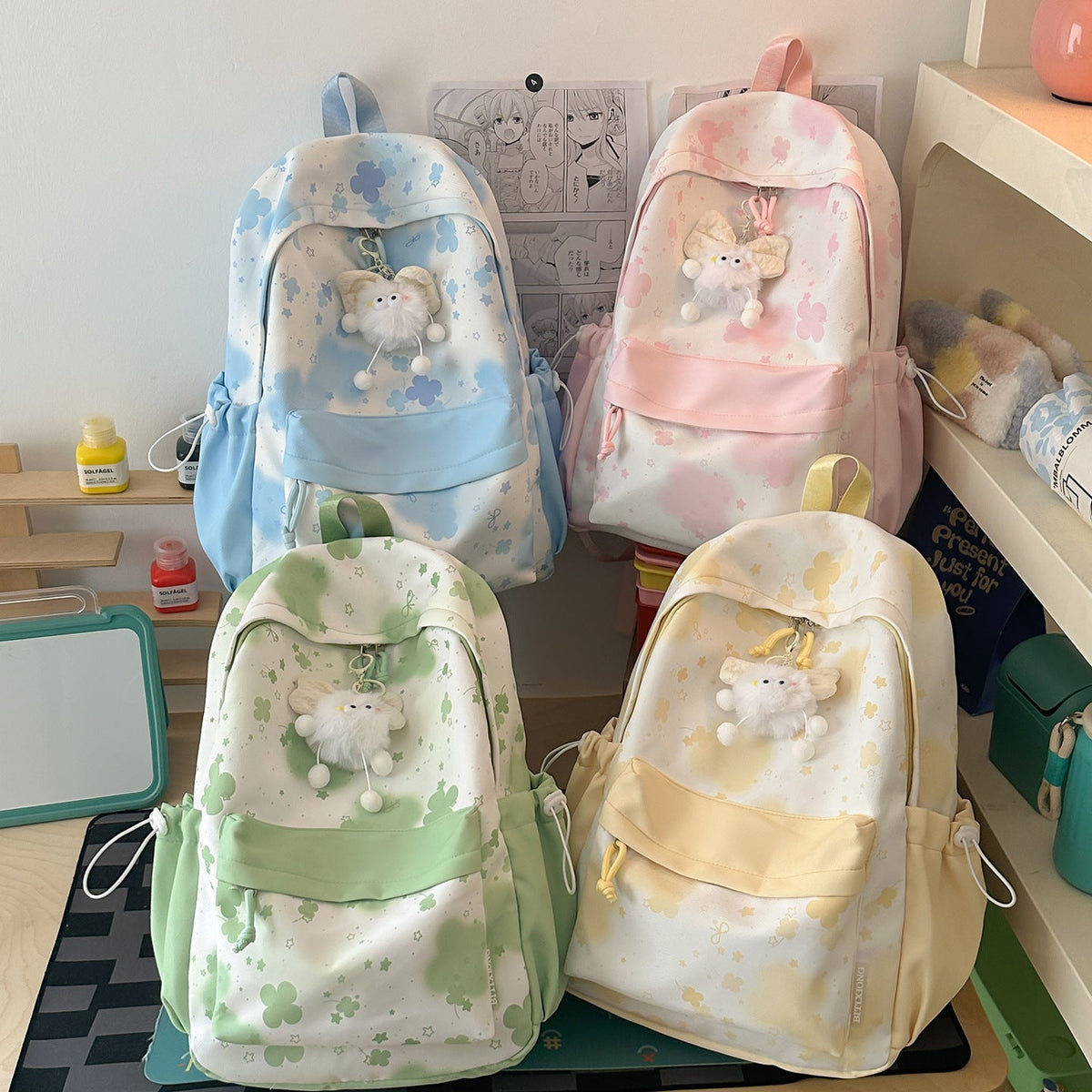 Cute Floral-Printed Backpack LoungeYard — product view 4
