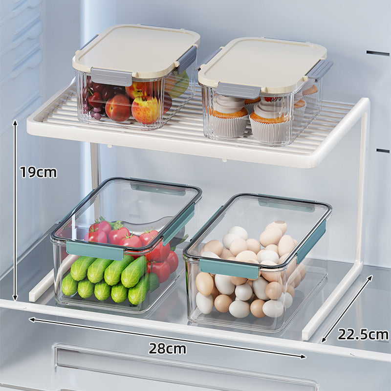 Two-Tier Adjustable Refrigerator Shelf Riser with Non-Slip Slatted Platform — product view 6
