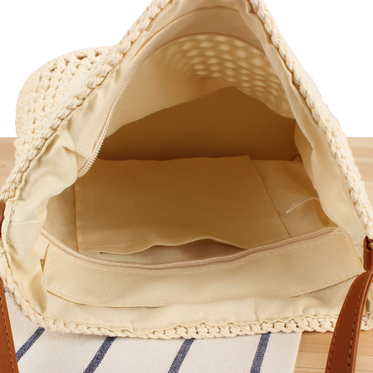 Macrame Crossbody Bag with Sturdy Leather Handle LoungeYard — product view 3
