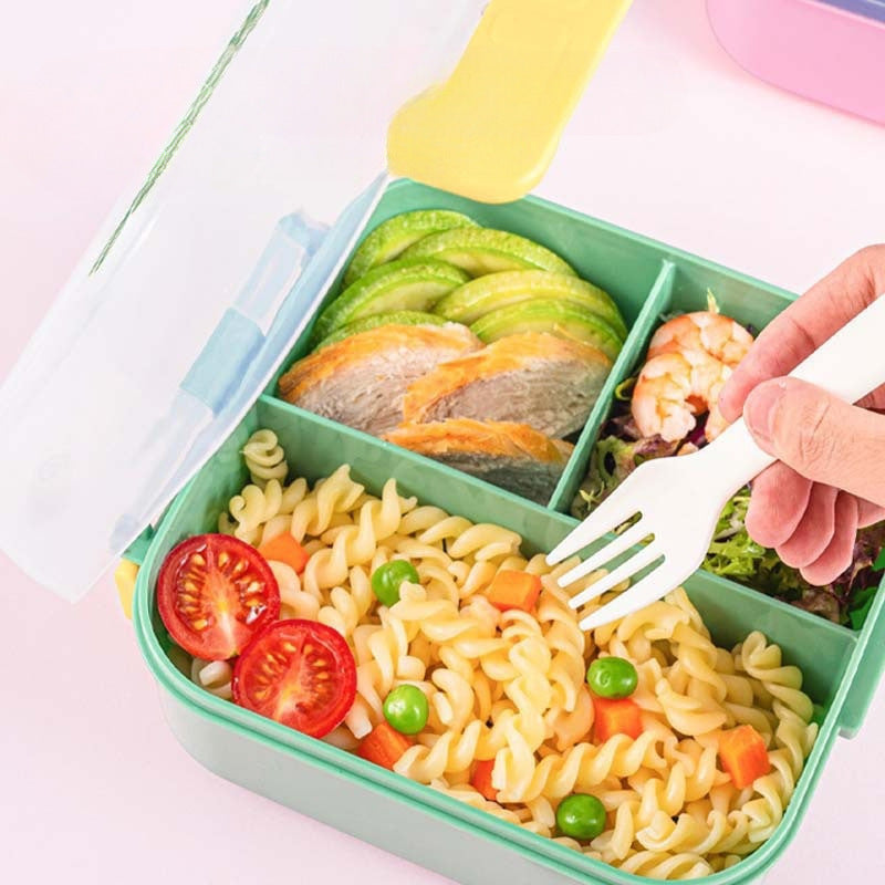 Multi-Compartment Lunch Box with Built-In Utensils — product view 2