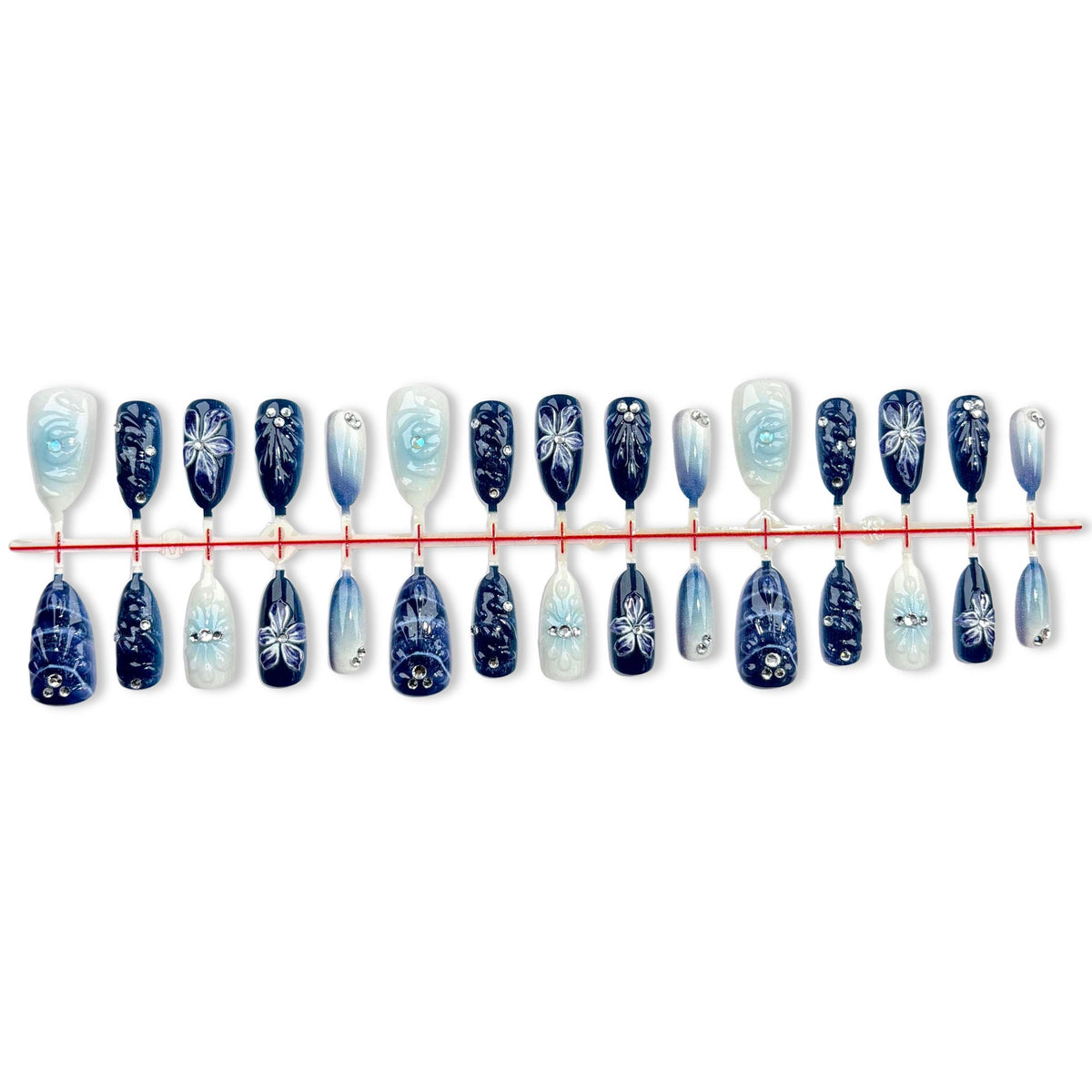 Decorative Press-On Nail Art Set with Floral Designs — product view 5