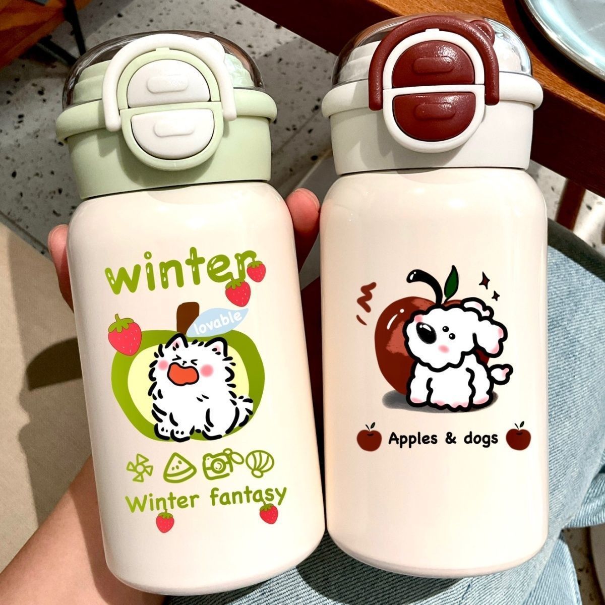 Ladies creative and functional water bottle with leak-proof lid LoungeYard — product view 1