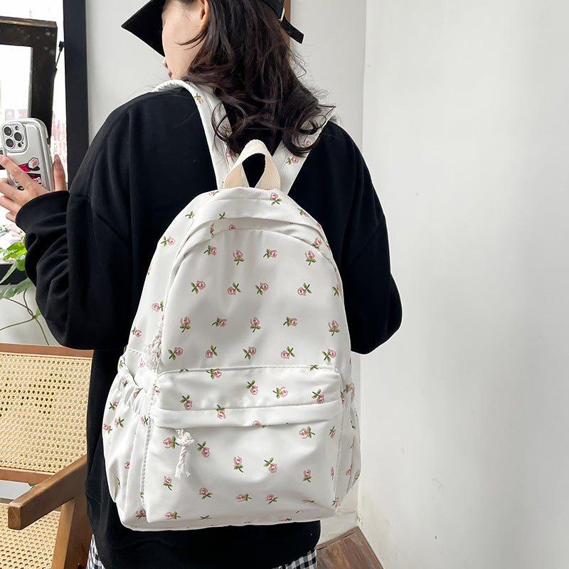 Floral Print Everyday Backpack LoungeYard — product view 3