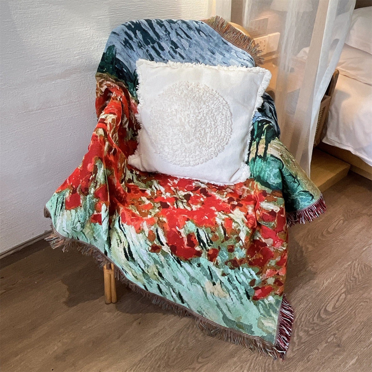 Artistic Floral Tapestry Throw Blanket — product view 3