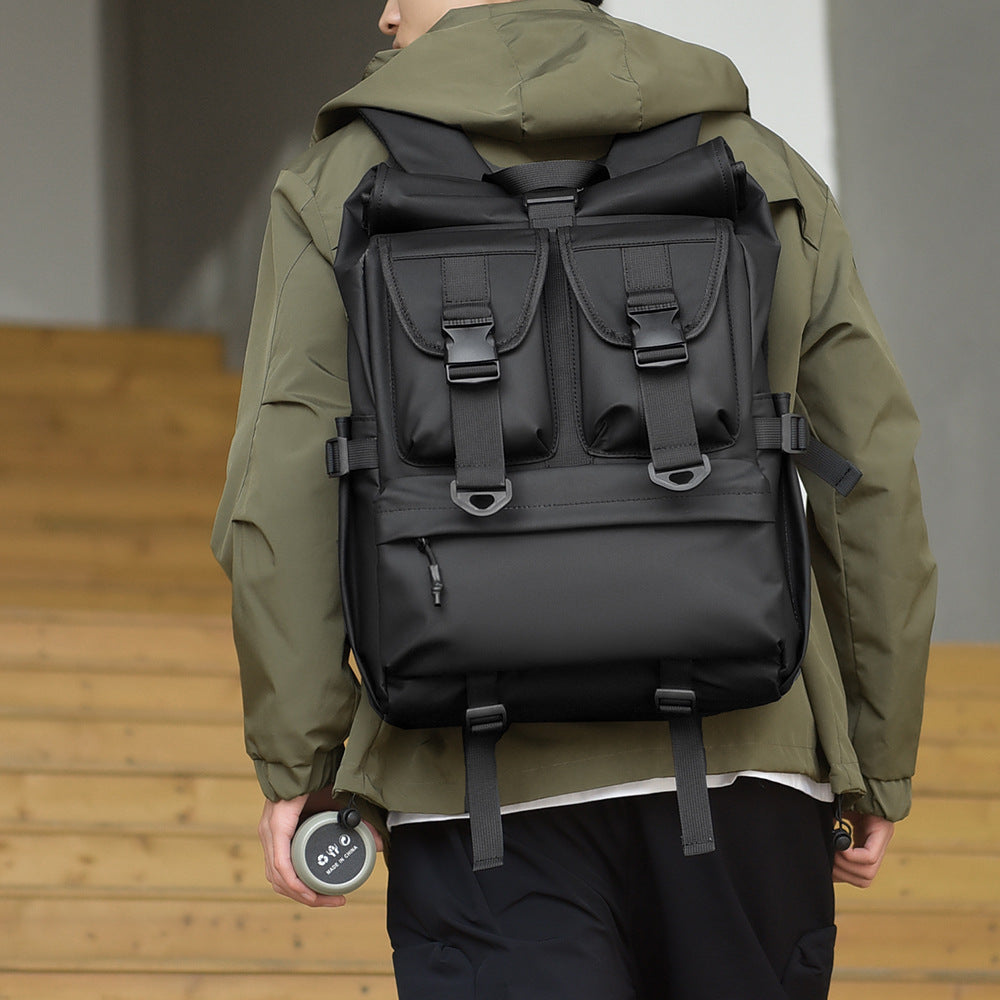 Versatile High-Capacity Roll-Top Backpack LoungeYard — product view 1
