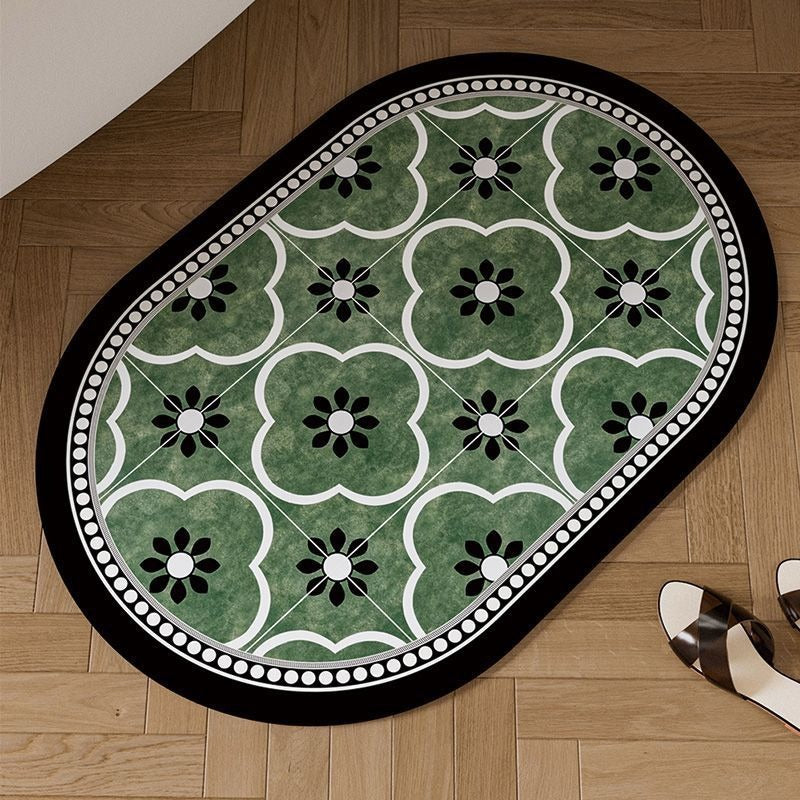 Floral Design Bathroom Mat — product view 1