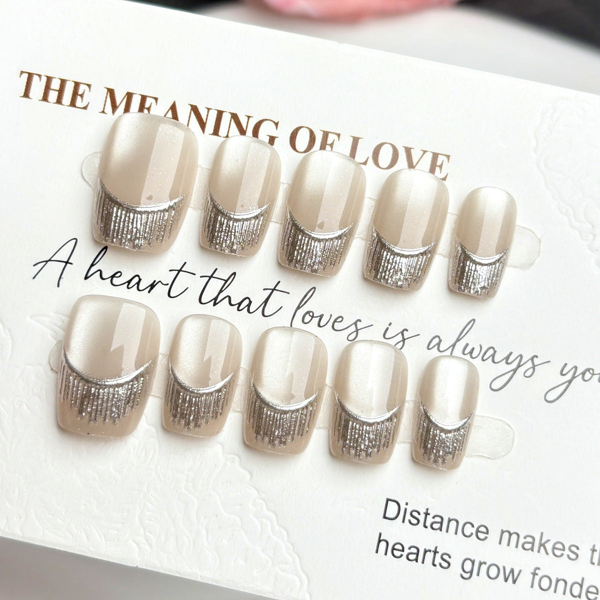 Elegant Press-On Nail Set with Glitter Accents — product view 1