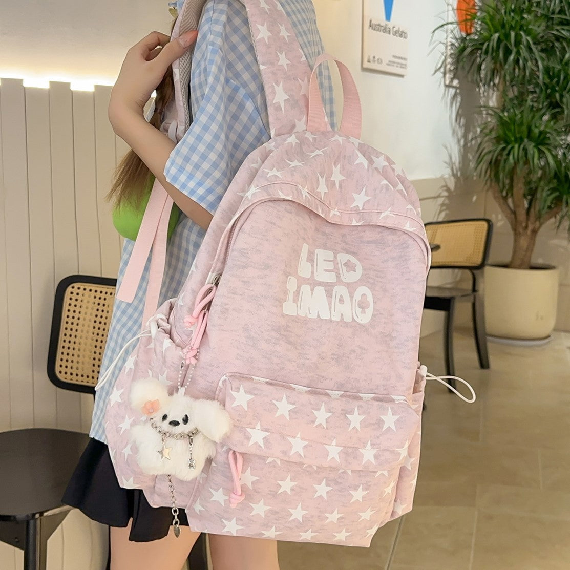 Fun Starry Patterned Backpack LoungeYard — product view 2