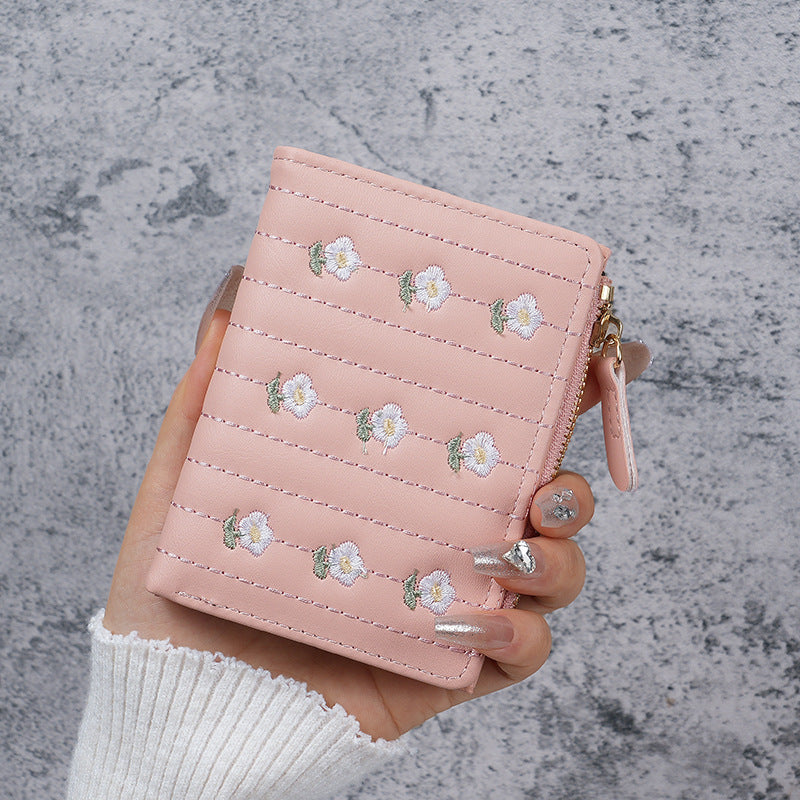 Embroidered Floral Zip Wallet — product view 5