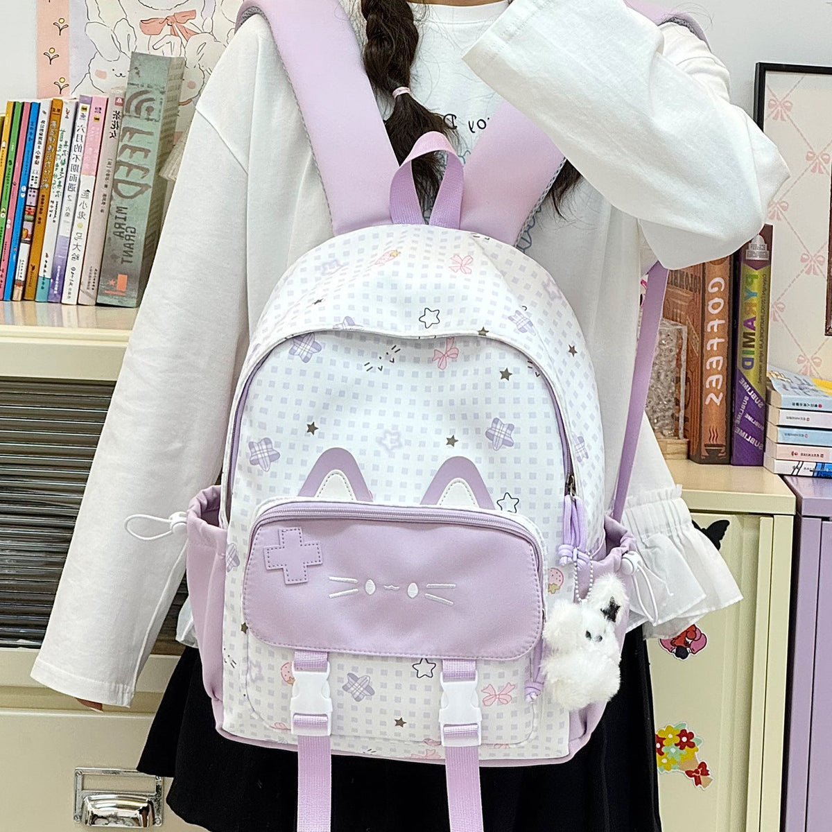 Cute Cat-Ear Backpack LoungeYard — product view 2
