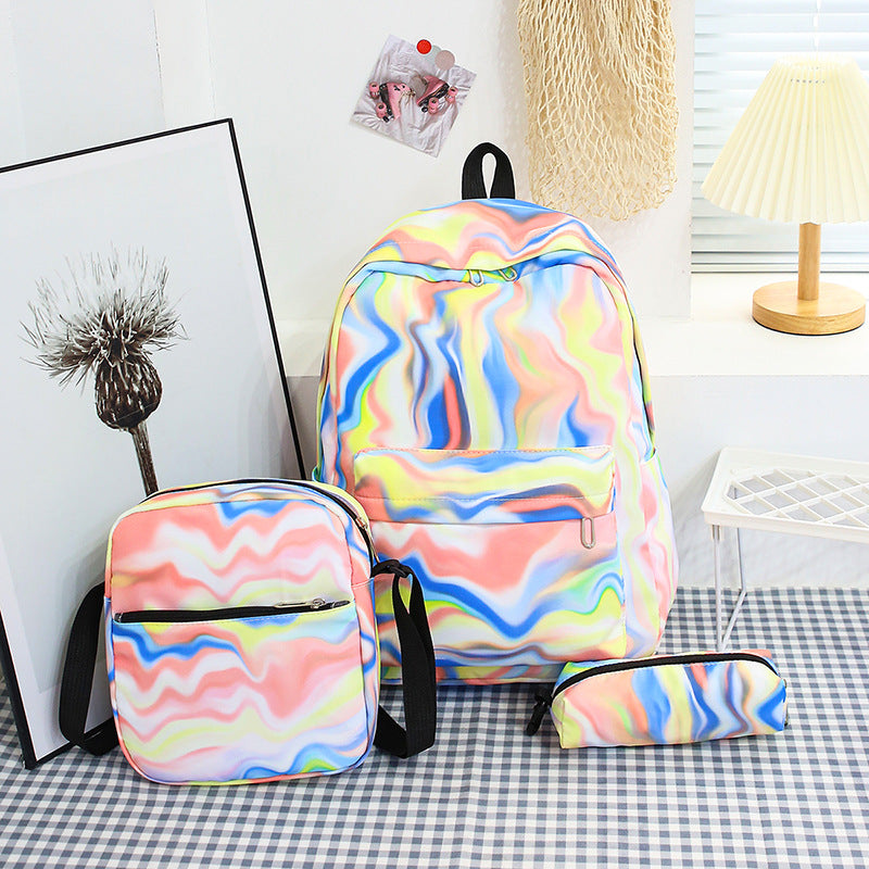 Stylish backpack with matching crossbody bag and pencil case LoungeYard — product view 2