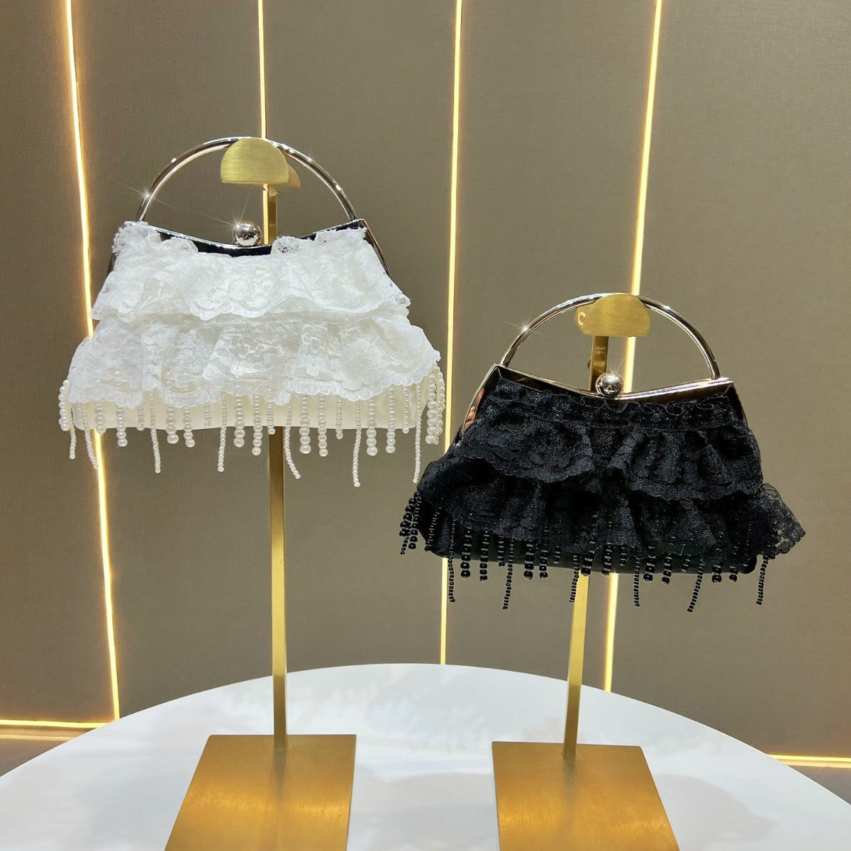 Ruffled Lace Evening Clutch — product view 4