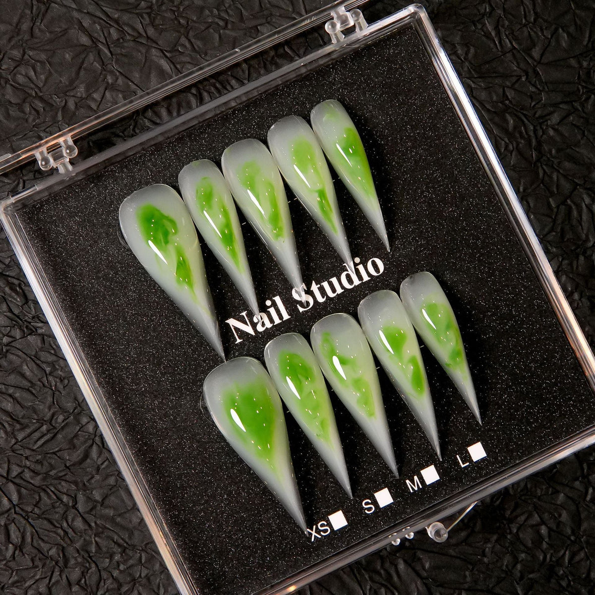 Stiletto Press-On Nail Set with Unique Marble Design — product view 2