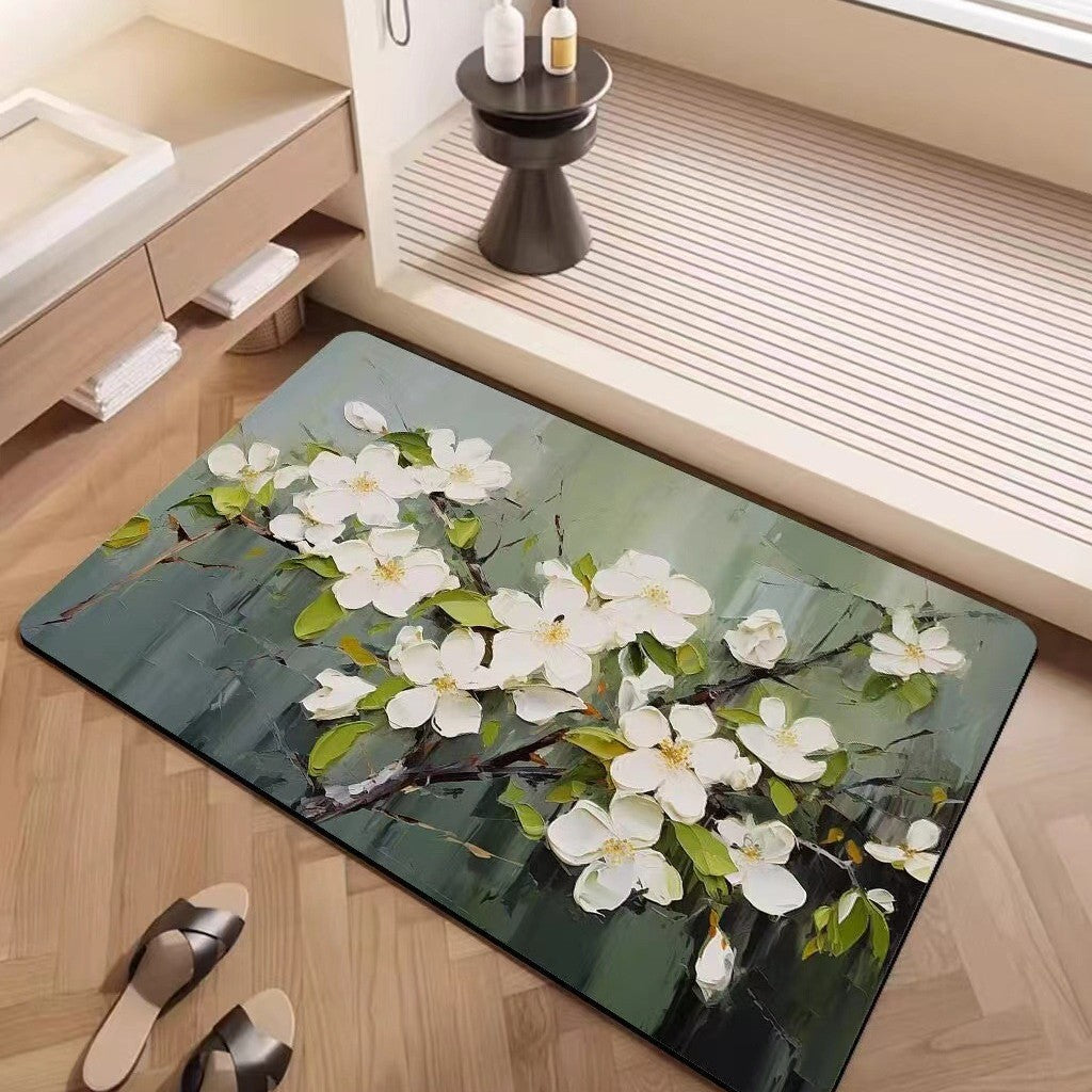 Luxury Textured Floral Bath Mat LoungeYard — product view 6