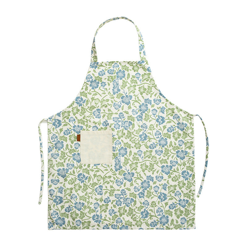 Printed cotton kitchen apron with pocket and adjustable neck strap LoungeYard — product view 5