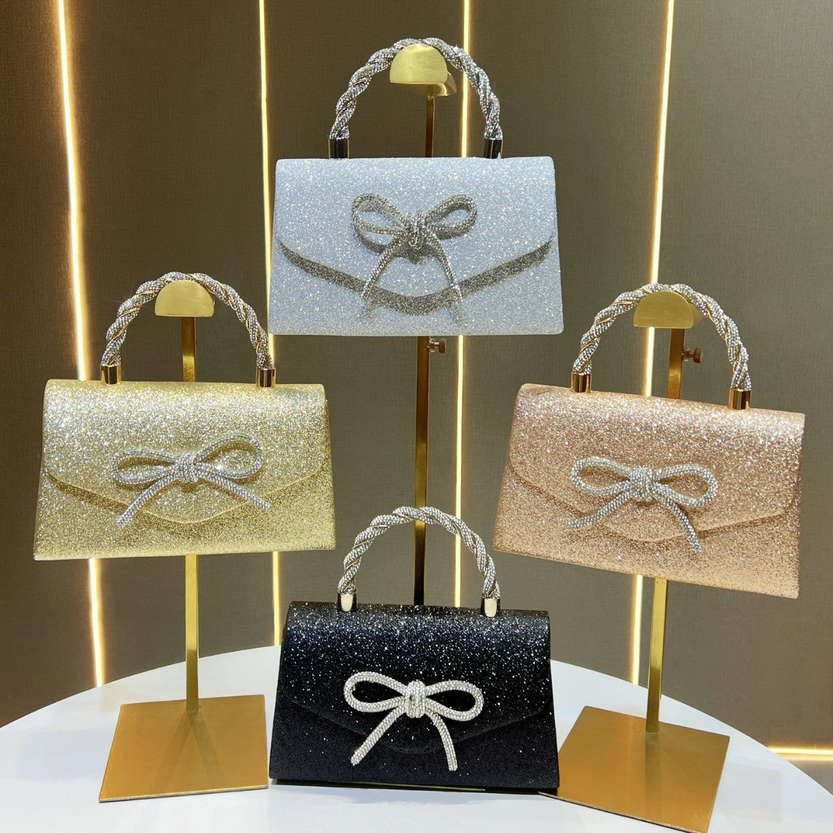 Sparkling Bow-Detail Evening Handbag — product view 4