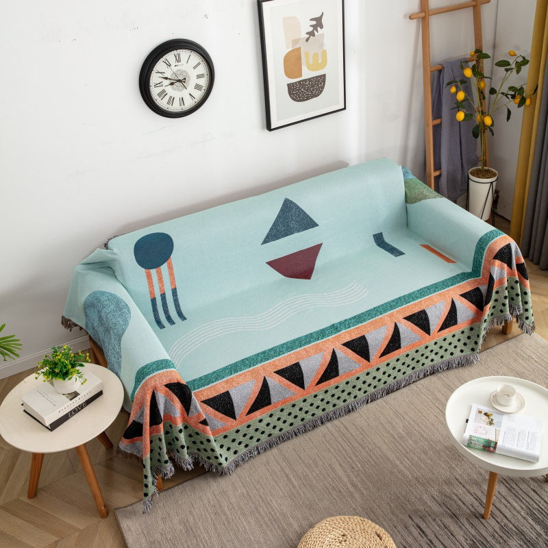 Geometric Pattern Decorative Throw Blanket — product view 1