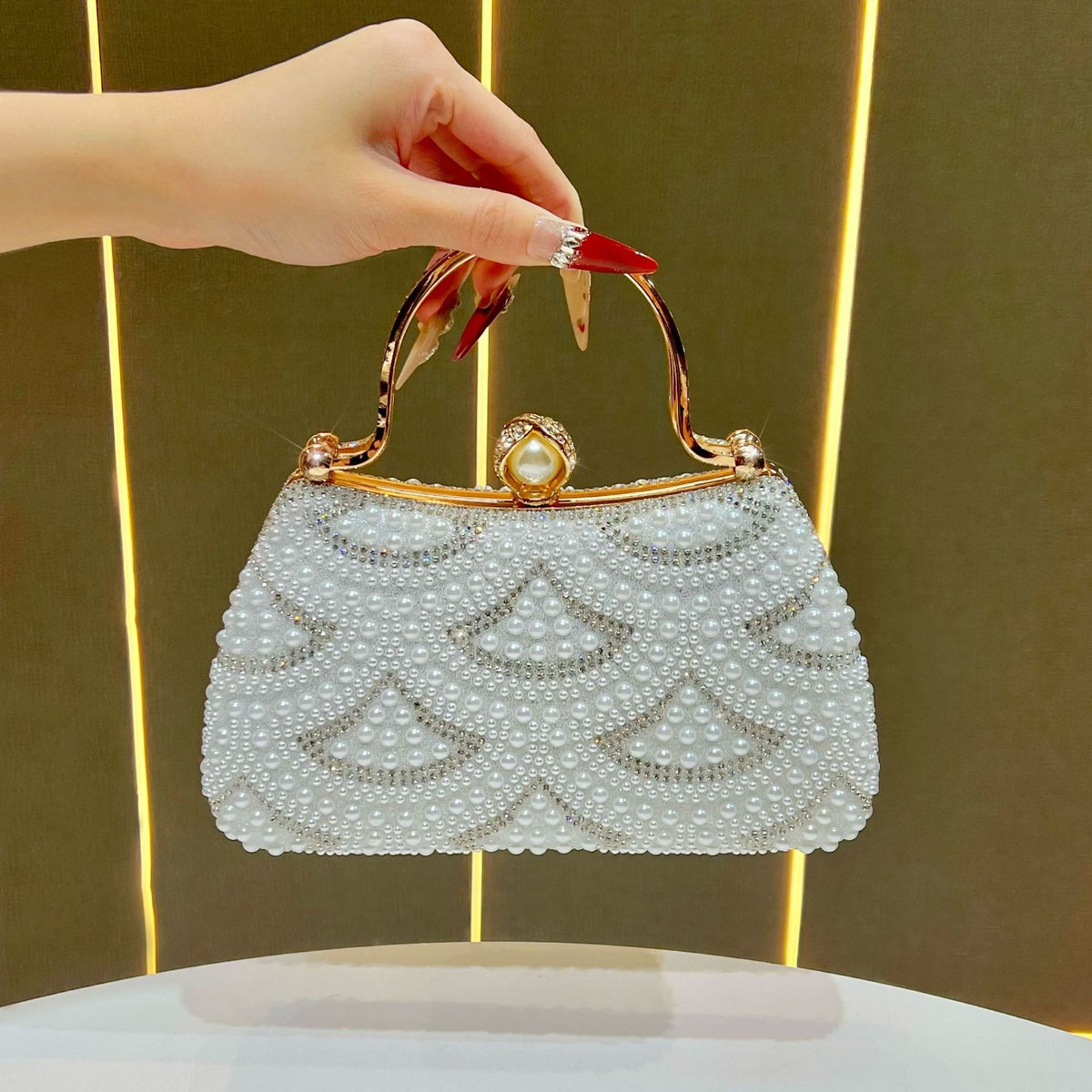 Vintage Pearl-Embellished Handbag — product view 7
