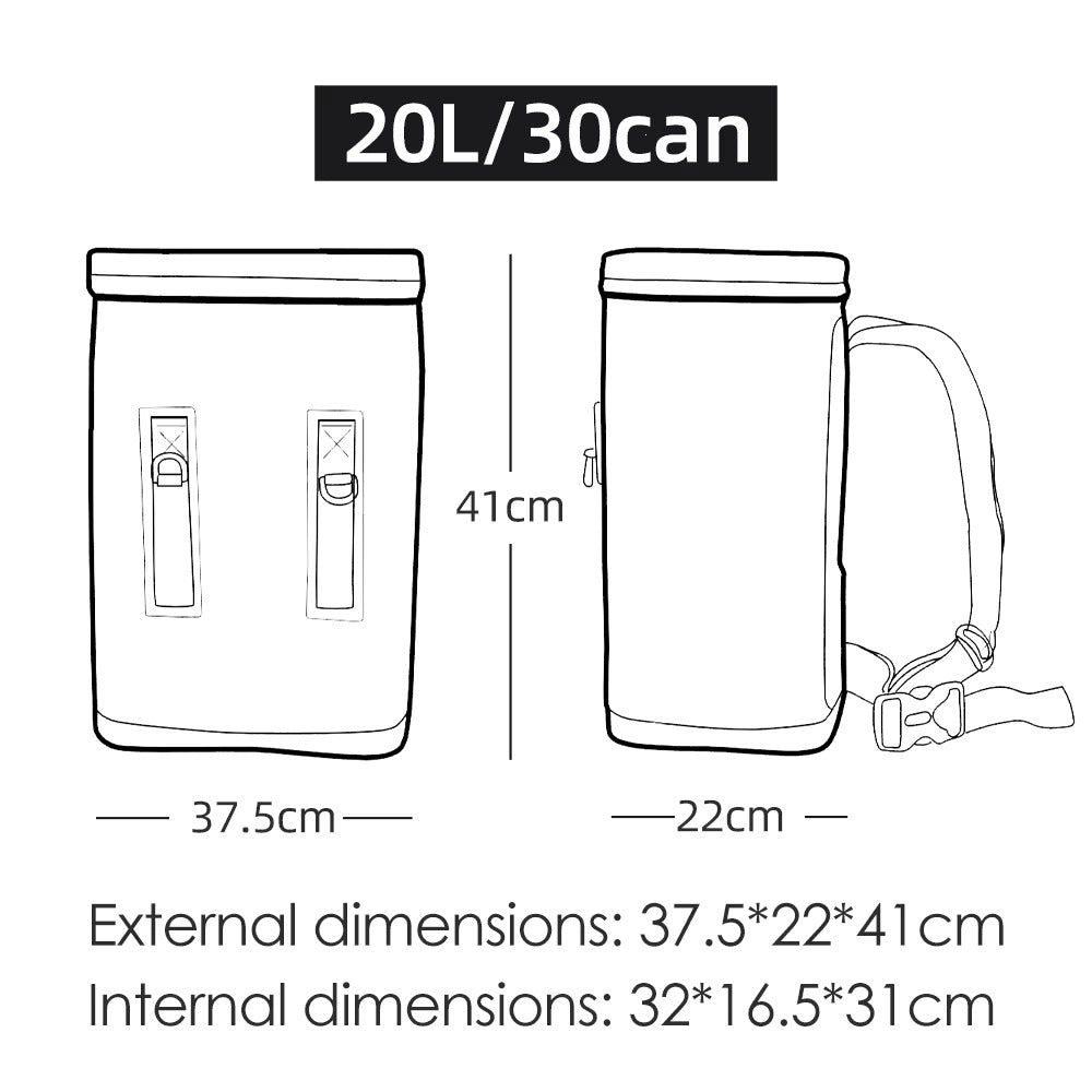 Unisex nan insulated outdoor cool backpack with waterproof TPU coating, sturdy MOLLE loops and ergonomic carrying straps LoungeYard — product view 3