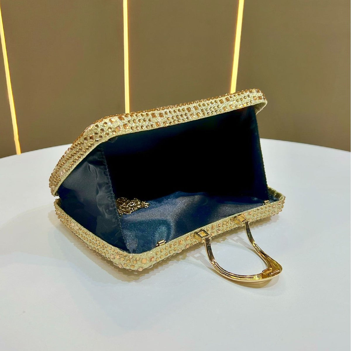 Rhinestone-Studded Formal Clutch — product view 3